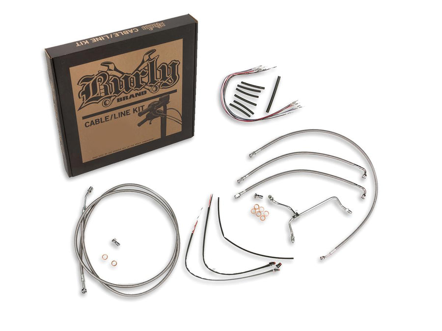 Harley Davidson Flhtcui [1997-1999]-13 "excavator bar cable set stainless steel clear