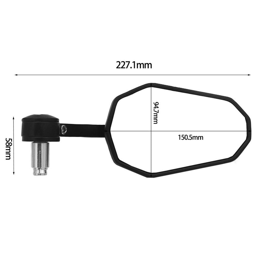 Handlebar end mirrors 2 pieces [E-mark] - Kawasaki Z 125 650 900 H2 RS front view