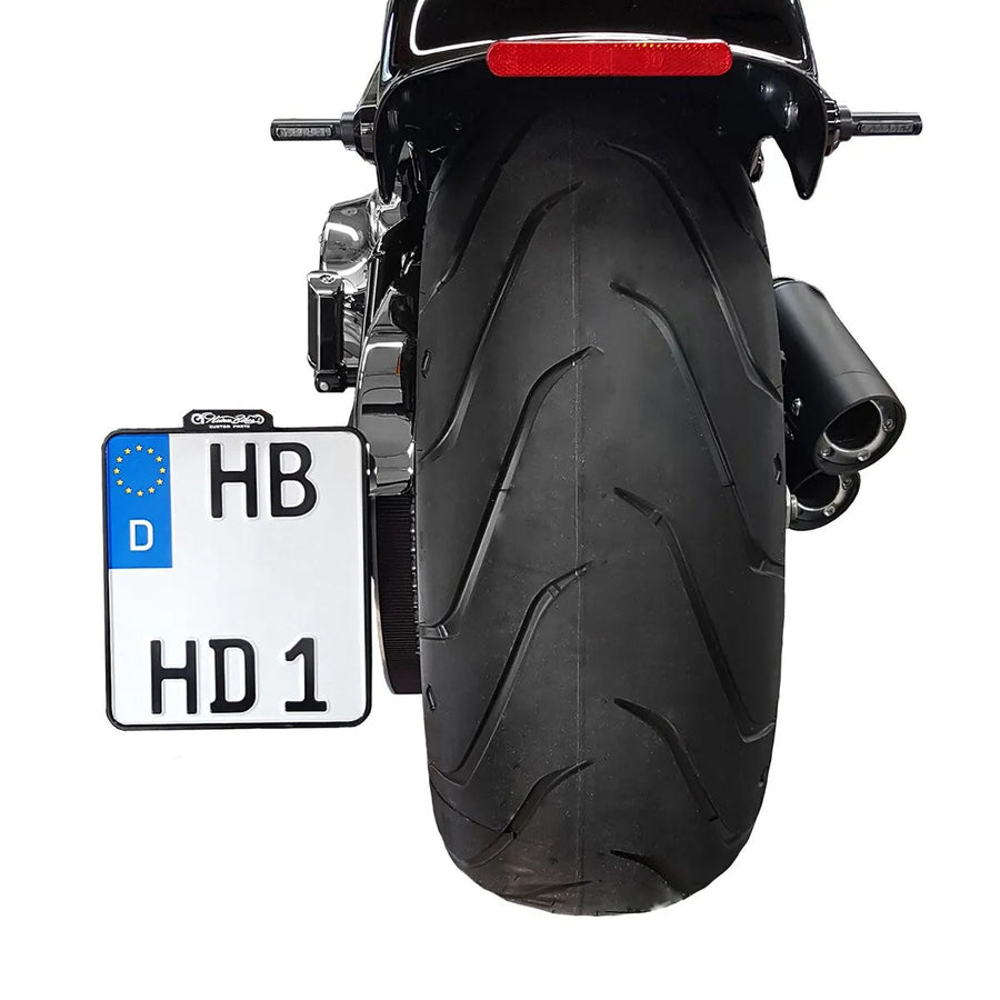 harley davidson fxsbse [HEINZ BIKES] – Side mounted license plate holder with license plate lighting