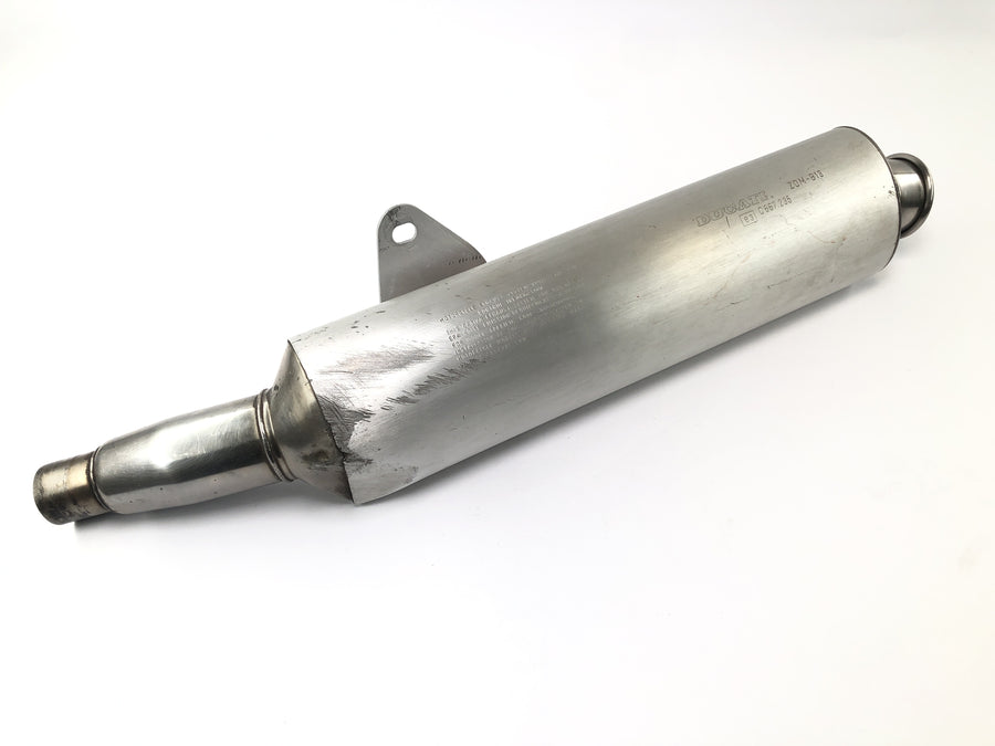 Ducati Monster M600 [1995] - exhaust end silencer silencer on the left with signs of wear