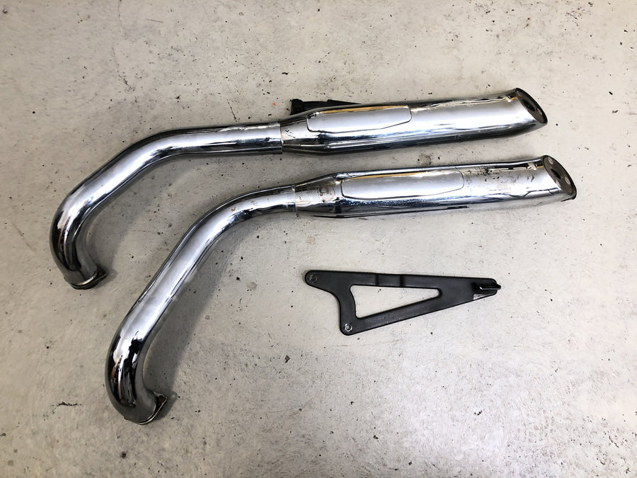 Kawasaki VN 800 VN800A [1996] - Exhaust system exhaust muffler manifold exhaust pipes complete with holder