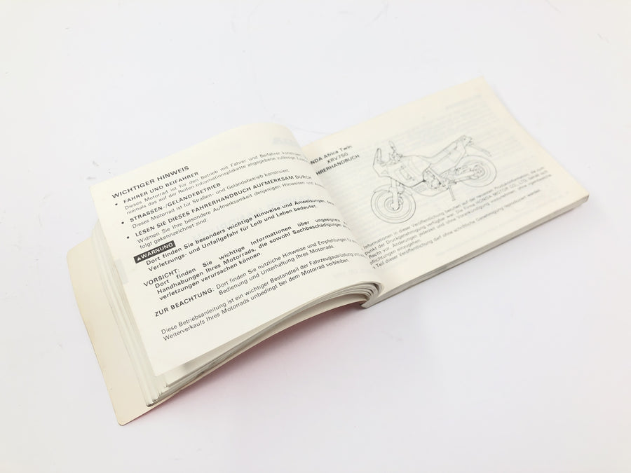 Honda XRV 750 Africa Twin RD04 [1990] - Driver's Manual Owner's Manual
