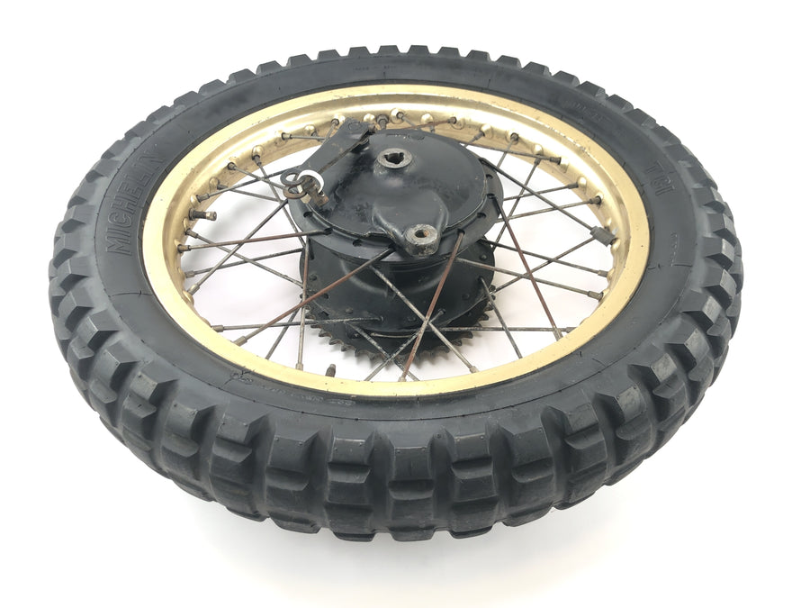 Yamaha XT 500 1U6 [1981] - Rear wheel rim gold spoke wheel 1.85 x 18" with drum brake