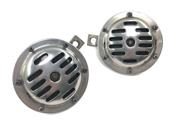 Laverda 1000 [1978] - Horn Signal Horn Double Horn Chrome Round Retro Pair