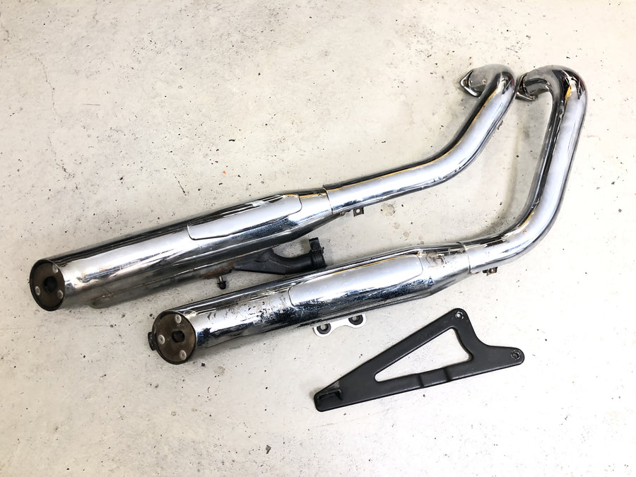 Kawasaki VN 800 VN800A [1996] - Exhaust system exhaust muffler manifold exhaust pipes complete with holder