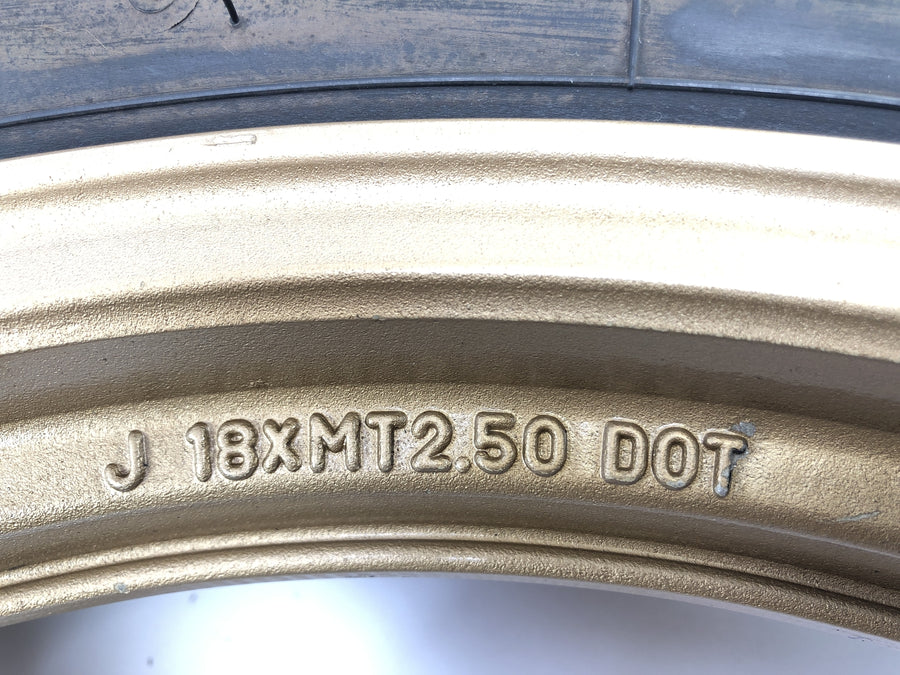 Yamaha RD 350 YPVS 31K [1984] - Rear wheel rim gold with brake disc