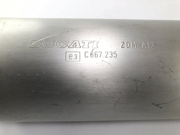 Ducati Monster M600 [1995] - exhaust end silencer silencer on the right with signs of wear - 0