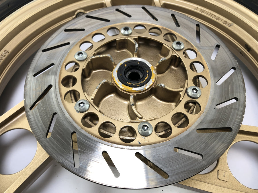Yamaha RD 350 YPVS 31K [1984] - Rear wheel rim gold with brake disc