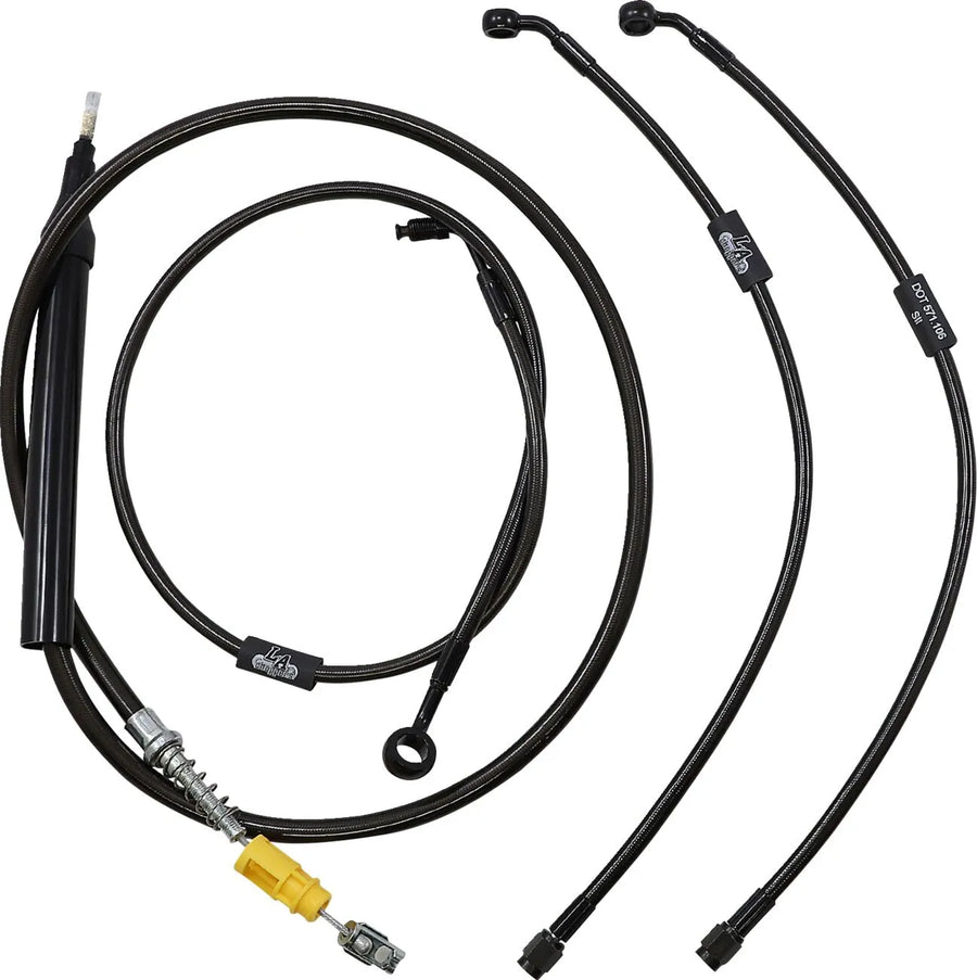 harley davidson fxdrs 114 [LA CHOPPERS] - Standard Midnight Braided Handlebar Cable/Brake Line Kit