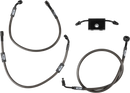 harley davidson fxdrs 114 [LA CHOPPERS] – Midnight Braided Brake Line Kit-1