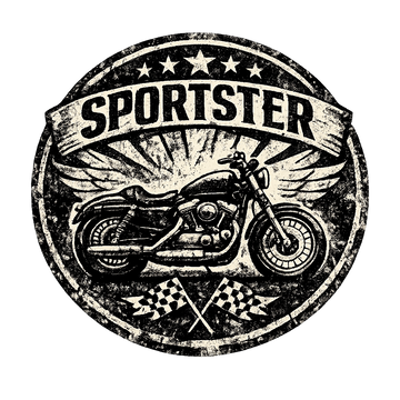 Harley davidson sportster [T-Shirt] - Grunge Badge - Chest Print