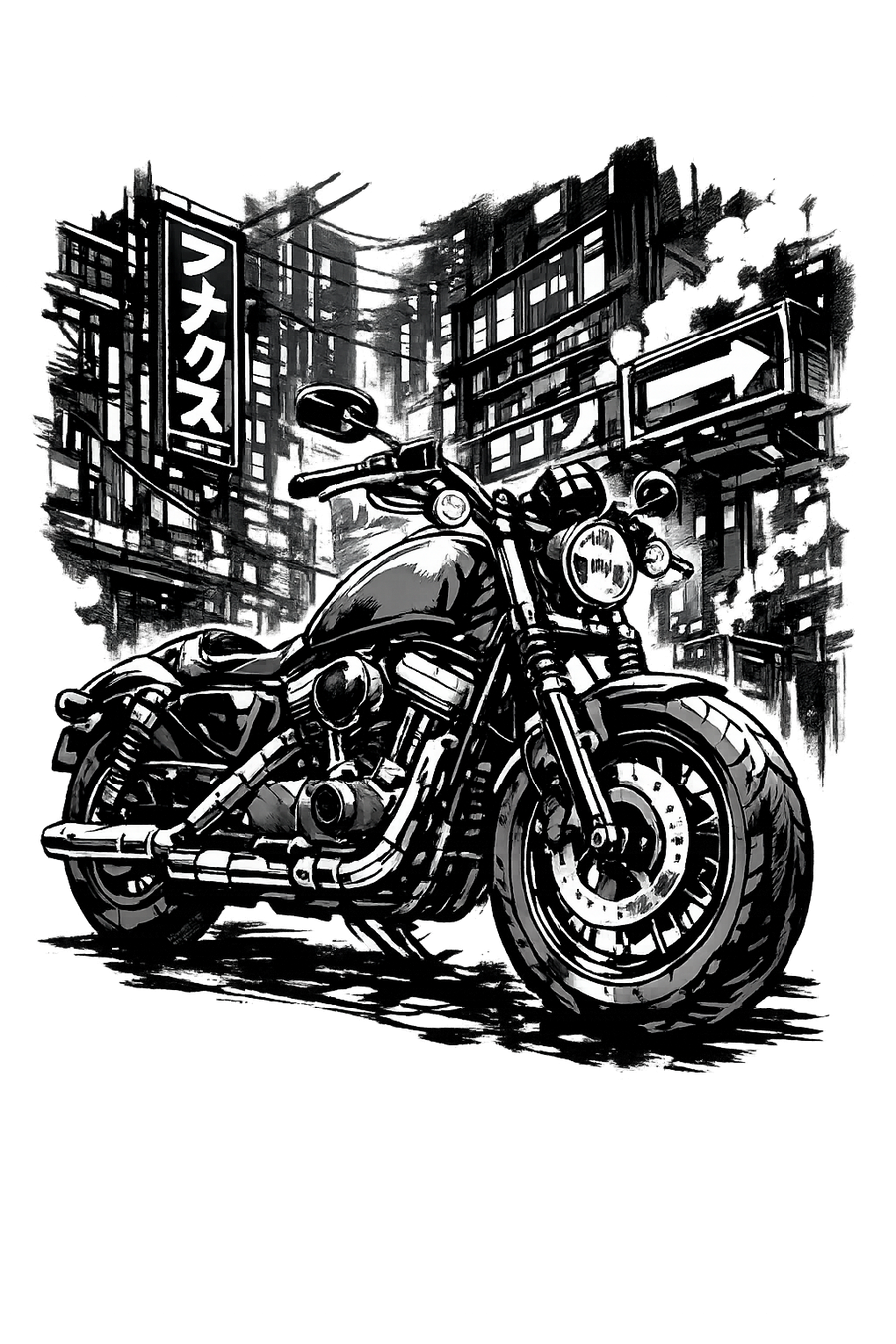 Harley davidson sportster [Mug White] - Manga Neon City - One-Sided